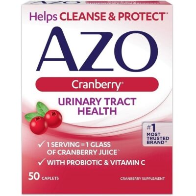 AZO Cranberry Urinary Tract Health Dietary Supplement Caplets - 50 Ct., Pack of 6