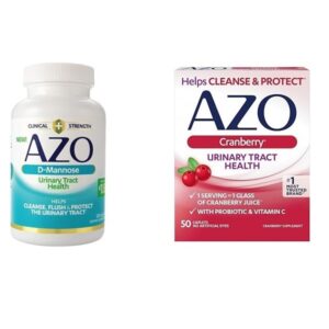 AZO D Mannose Urinary Tract Health, Cleanse, Flush & Protect The Urinary Tract & Cranberry Urinary Tract Health Supplement, 1 Serving = 1 Glass of Cranberry Juice, Sugar - Image 1