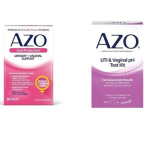 AZO Dual Protection Urinary & Vaginal Probiotic + UTI & Vaginal pH Test Kit (30 Count) - Image 1