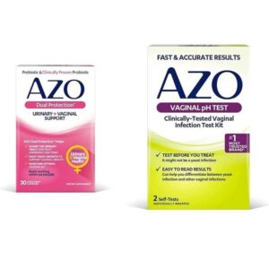 AZO Dual Protection Urinary & Vaginal Probiotics 30ct + Vaginal pH Test Kit 2 Self-Tests - Image 1