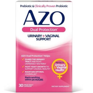 AZO Dual Protection | Urinary + Vaginal Support* | Prebiotic Plus Clinically Proven Women's Probiotic 30 Count & Complete Feminine Balance Daily Probiotics for Women - Image 3