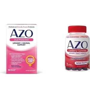 AZO Dual Protection Urinary Vaginal Support Probiotic Plus Urinary Tract Health Cranberry Gummies, 72 Count - Image 1