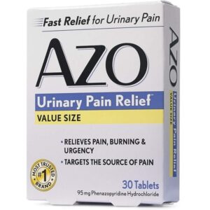 AZO Urinary Pain Relief, Dietary Supplement, Contains 95 mg Phenazopyridine Hydrochloride The #1 Ingredient Prescribed by Doctors Pharmacists Specifically for Urinary Discomfort†, 30 Count - Image 1