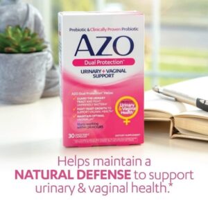 AZO Urinary Pain Relief Maximum Strength (24 Count) Fast Relief of UTI Pain, Burning & Urgency + Dual Protection (30 Count) Urinary + Vaginal Support*, Prebiotic + Clinically Proven Women's Probiotic - Image 3