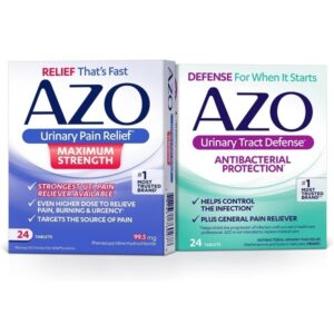 AZO Urinary Pain Relief Maximum Strength (24 Count) + Urinary Tract Defense, Helps Control a UTI Until You Can See a Doctor 24 CT - Image 1