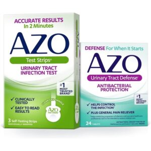 AZO Urinary Tract Infection (UTI) Test Strips (3 Count) + AZO Urinary Tract Defense (24 Count) - Image 1