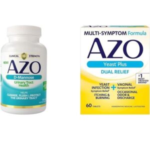 AZO Urinary & Vaginal Health 120 Count D-Mannose and 60 Count Yeast Plus Dual Relief - Image 1