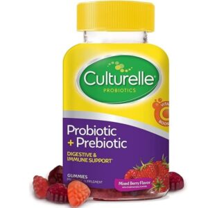 Culturelle Daily Probiotic Gummies for Women & Men, Berry Flavor, 52 Count, Naturally-Sourced Daily Probiotic + Prebiotic for Digestive Health, Non-GMO & Vegan