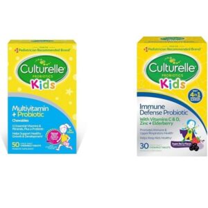 Culturelle Kids Complete Chewable Multivitamin + Probiotic for Kids & Immune Defense Probiotic with Vitamin C