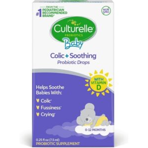 Culturelle Probiotics for Babies, Colic plus Soothing Drops From Culturelle, Helps Soothe Colic, Fussiness and Crying in Babies 0-12 Months, 7.5ml drops, One Month's Supply