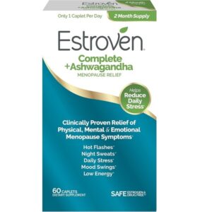 Estroven Complete + Ashwagandha Multi-Symptom Menopause Supplement for Women - 60 Ct. - Clinically Proven Ingredients Provide Menopause Relief & Night Sweats + Hot Flash Relief* - Drug-Free & Non-GMO - Image 1