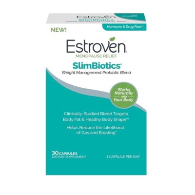 Estroven SlimBiotics, Weight Management Menopause Supplements for Women, 30 Capsules, B Vitamins to Support Metabolic Health, Probiotics for Digestive Health to Provide Gas & Bloating Relief