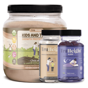 TruHeight Kit Protein + Sleep + Growth Chocolate Milk Flavored Whey Protein (Milk-Based) Capsule | Sleep Gummy - Image 1