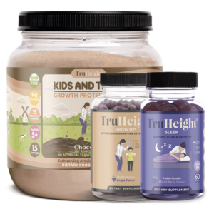TruHeight Kit Protein + Sleep + Growth Chocolate Milk Flavored Whey Protein (Milk-Based) Grape Gummy | Sleep Gummy - Image 1