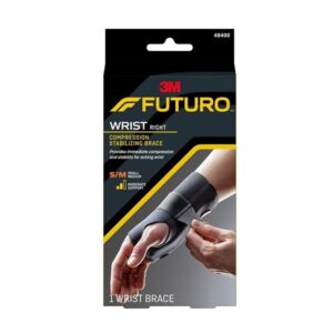 FUTURO 48400EN Energizing Wrist Support, S/M, Fits Right Wrists 5 1/2"- 6 3/4", Black - Image 1