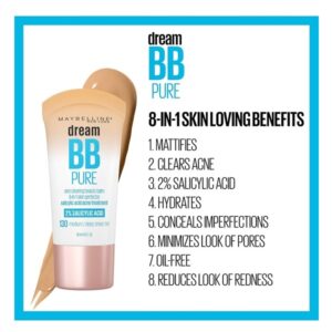 Maybelline Dream Pure Medium Coverage Matte Bb Cream For Combination Skin, Medium/Deep, 1 Fl. Oz - Image 3