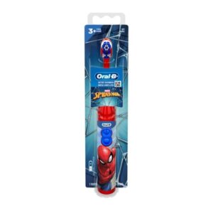 Oral-B Kid's Battery Manual Toothbrush Featuring Marvel's Spiderman, Soft Bristles, For Kids 3+, 1 count,Red - Image 1