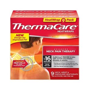 ThermaCare - Advanced Neck Pain Therapy, 9 Air-Activated Neck, Wrist & Shoulder HeatWraps. Up to 16 Hours of Pain Relief - Image 1