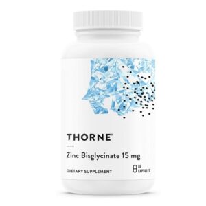 Thorne Zinc Bisglycinate 15mg Dietary Supplement, 60 Capsules - Image 1