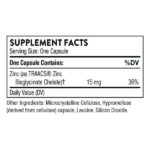 Thorne Zinc Bisglycinate 15mg Dietary Supplement, 60 Capsules - Image 2