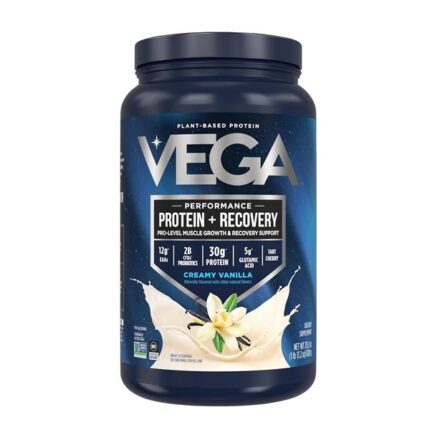 Vega Sport Performance Protein Vanilla plant-based protein powder container 19 oz