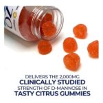AZO D Mannose Urinary Tract Health Gummies, 40 Count, Clinical Strength 2000mg, Helps Cleanse, Flush & Protect, No.1 Pharmacist Recommended Brand, Vegan Tangy Citrus Blast Flavor, Non-GMO, Gluten Free - Image 2