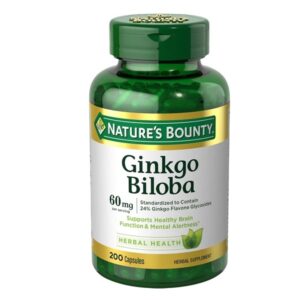 Nature's Bounty, Ginkgo Biloba, 60 mg, 200 Capsules - Image 1