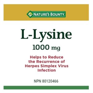 Nature's Bounty L-Lysine Tablets, 60 Count - Image 2
