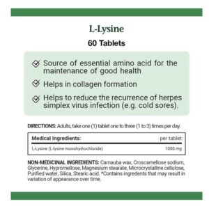 Nature's Bounty L-Lysine Tablets, 60 Count - Image 4