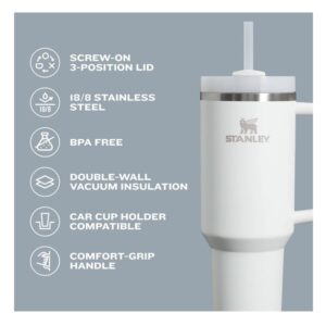 Stanley Quencher H2.0 Tumbler with Handle and Straw 40 oz | Flowstate 3-Position Lid | Cup Holder Compatible for Travel | Insulated Stainless Steel Cup | BPA-Free | Stone - Image 4