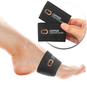 Copper Compression Padded Arch Support - 2 Padded Plantar Fasciitis Sleeves. Guaranteed Highest Copper Arch Supports with Pad. Planter Fasciitis Support Braces for Foot Care, Feet Pain, Flat Arches - Image 1