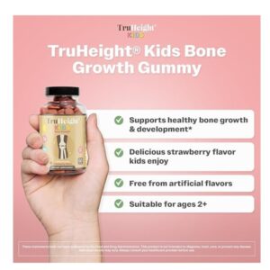 TruHeight Kids Bone Growth Multivitamin, Strawberry Flavoured Gummies with Calcium, Vitamin D and Magnesium, Ages 2+ - Image 2
