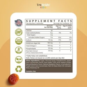 TruHeight Kids Brain Growth Multivitamin Gummies, Orange Flavour, 60 Count, Ages 2+ - Image 4