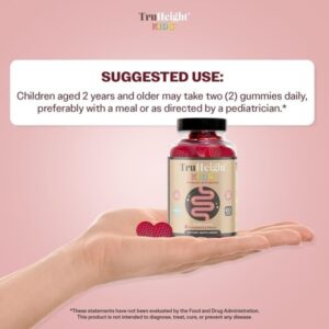 TruHeight Kids Prebiotic & Probiotic Gummies, Strawberry Flavour, 60 Count, Ages 2+, Digestive Health Support - Image 6