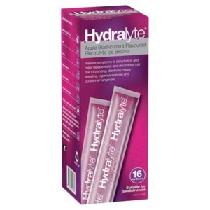 Hydralyte Apple Blackcurrant Flavoured Electrolyte Ice Blocks, 16 Count, Suitable for Paediatric Use - Image 1
