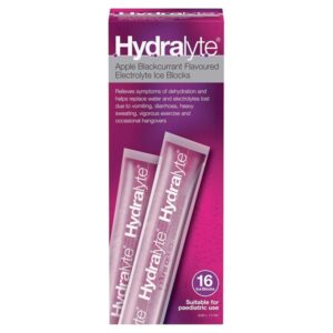 Hydralyte Apple Blackcurrant Flavoured Electrolyte Ice Blocks, 16 Count, Suitable for Paediatric Use - Image 2