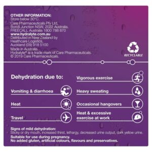 Hydralyte Apple Blackcurrant Flavoured Electrolyte Powder 10 Packs - Everyday Rehydration for Dehydration Relief Due to Heat, Travel, Illness & Exercise - Image 6