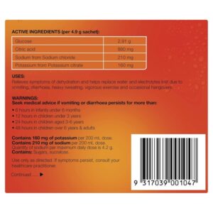 Hydralyte Orange Flavoured Electrolyte Powder, 10 Sachets, Oral Rehydration - Image 2