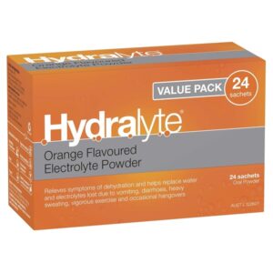 Hydralyte Orange Flavoured Electrolyte Powder, Value Pack, 24 Sachets, Oral Rehydration - Image 1