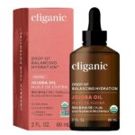 Cliganic USDA Organic Jojoba Oil, 100% Pure (2oz) | Natural Cold Pressed Unrefined Hexane Free Oil for Hair & Face | Base Carrier Oil