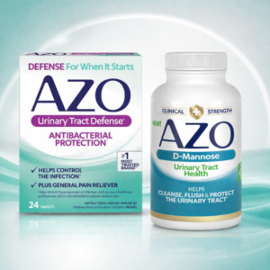 AZO urinary tract defense and D-mannose supplements for urinary health protection