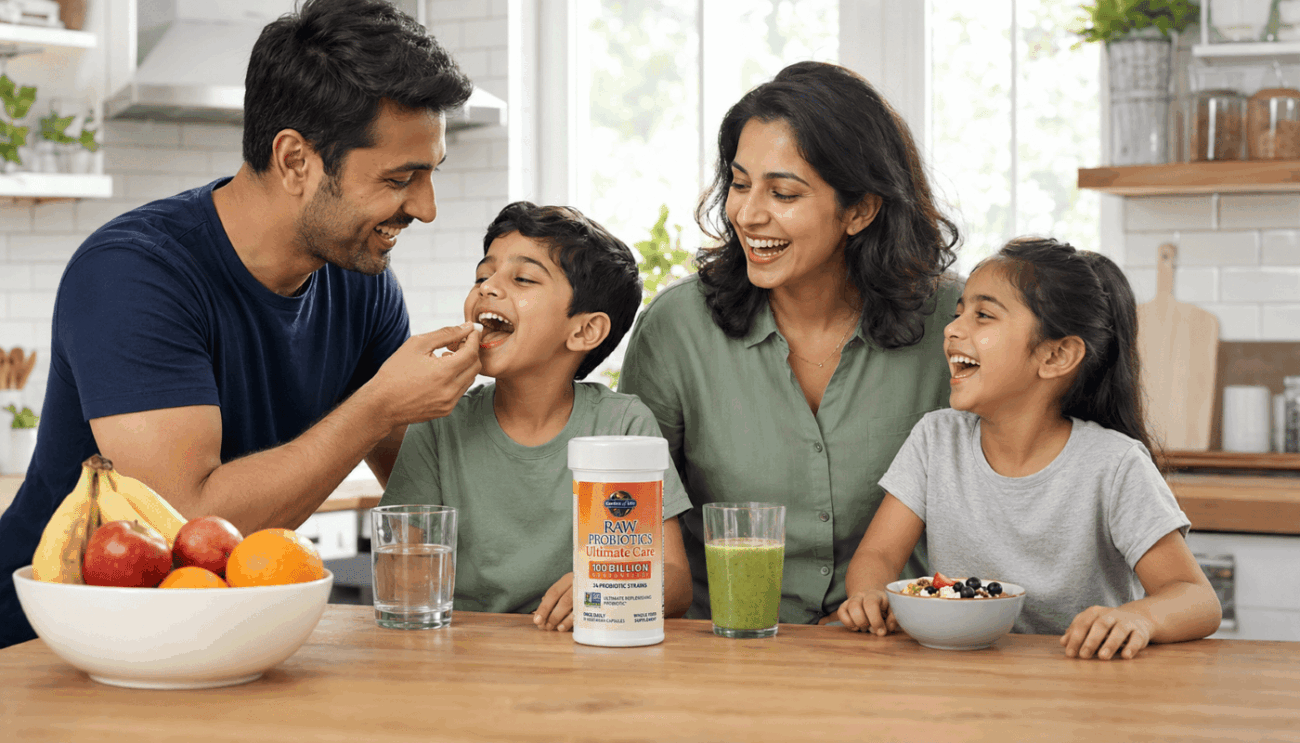 Health and wellness shift — family building healthy habits together at home