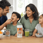 Health and wellness shift — family building healthy habits together at home