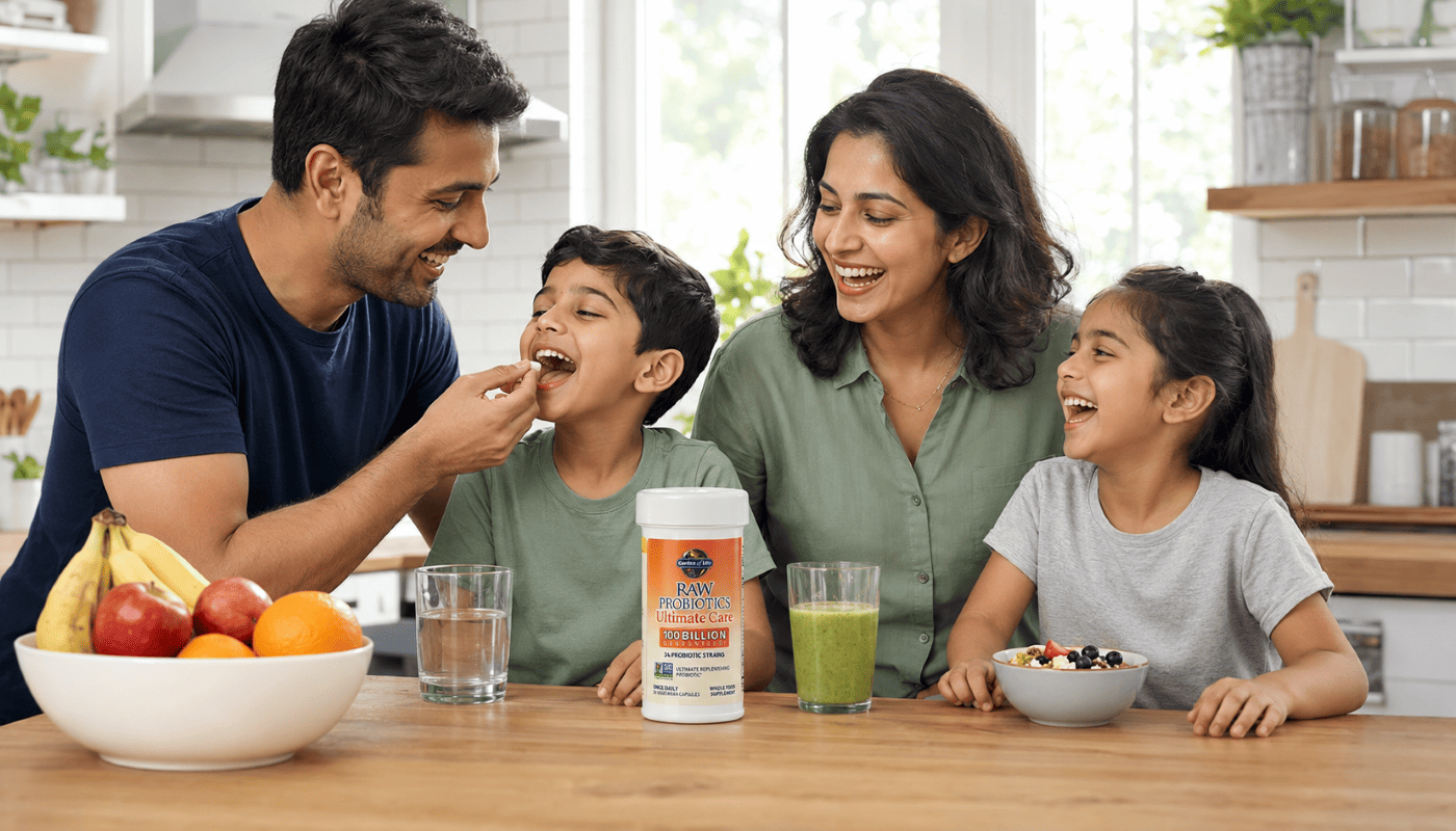 Health and wellness shift — family building healthy habits together at home