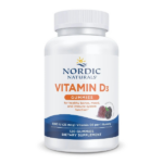 Nordic Naturals Vitamin D3 Gummies wild berry 120 count bottle with chewable vitamin D3 gummies