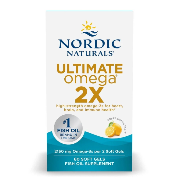 1(1) Nordic Naturals Ultimate Omega 2X lemon softgels with Vitamin D3, 2150 mg EPA+DHA, 60 count