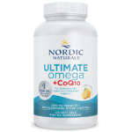 Nordic Naturals Ultimate Omega + CoQ10, 1280 mg Omega-3, 100 mg CoQ10, Lemon, 120 Soft Gels