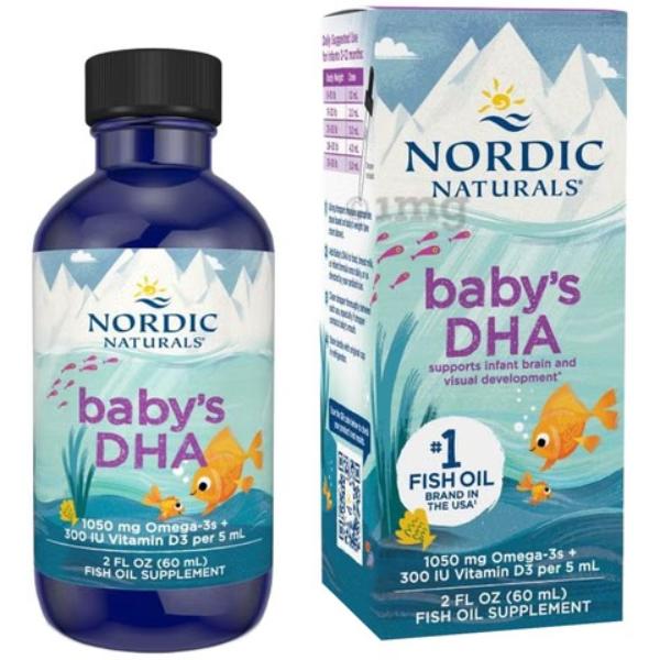 imgi_11_83f31739818a46dc909b71eed85a5463 Nordic Naturals Baby DHA Supplement 60 ml | Unflavored Fish Oil | Liquid Brain & Vision Support - Image 1