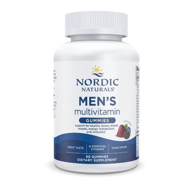 imgi_148_30100RC1-MensMultiGummies_60ct_Front Nordic Naturals Men's Multivitamin Gummies, Mixed Berry, 60 Gummies - Image 1