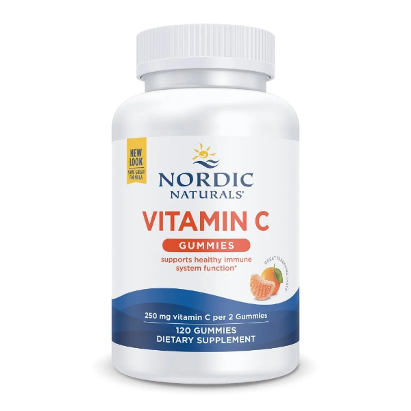 imgi_158_30161RG1-VitaminCGummies_120ct_Front_fd719290-3713-4bc2-a78d-e9b9a5aeb821 Nordic Naturals Vitamin C Gummies, 250mg, Tart Tangerine, 120 Gummies - Image 1